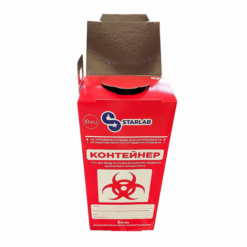 Контейнер CNWTC картонний, 10 л, для збору медичних відходів ty-sp10